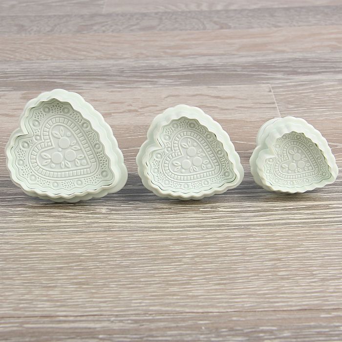 Набор плунжеров кондитерских "Кружева сердце", 3 шт