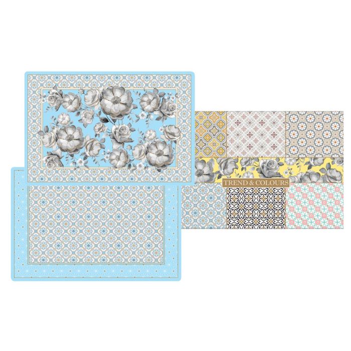 Набор из четырех салфеток под горячее "Цветовая палитра", голубая, в подарочной упаковке