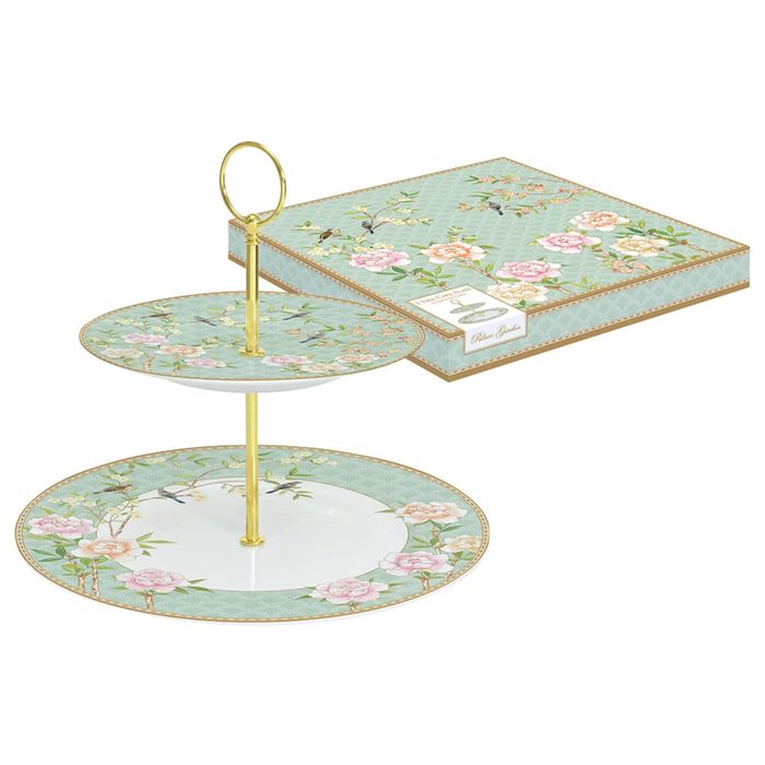 Ваза двухъярусная "Дворцовый парк", салатовая, в подарочной упаковке