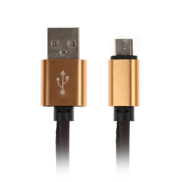 Провод Luazon, USB-microUSB, меняет цвет от прикосновения, черно-оранжевый