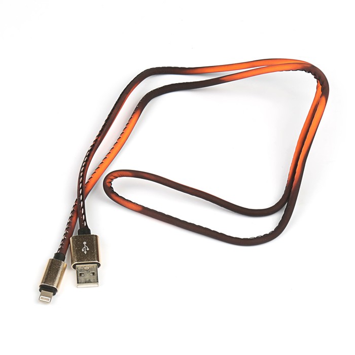 Провод Luazon, USB-iPhone 5/6/7, меняет цвет от прикосновения, шоколадно-оранжевый