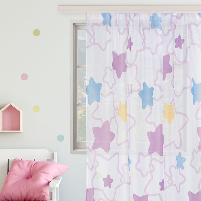 Тюль "Этель" Звёзды без утяжелителя, ширина 135 см, высота 270 см