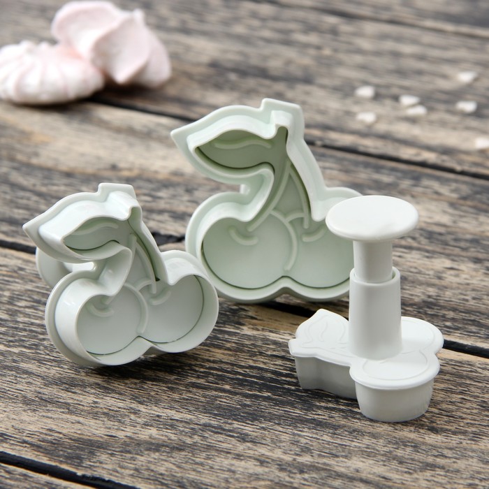 Набор плунжеров кондитерских для марципана и теста 3 шт. "Вишня"