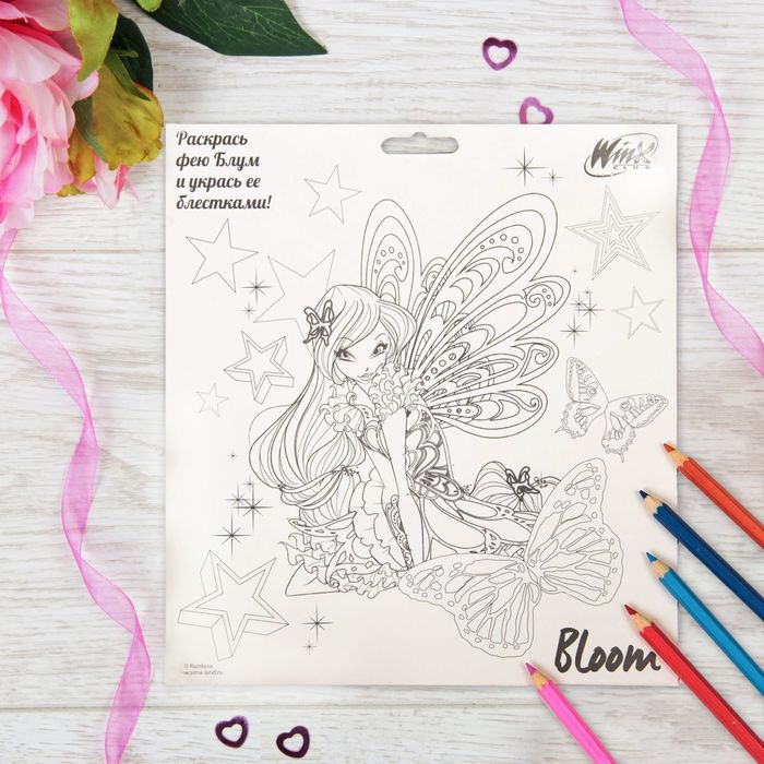 Фреска с блестками и фольгой "Самая красивая!" феи ВИНКС: Блум + песок, стека