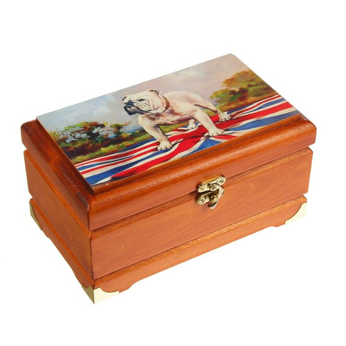 Шкатулка дерево "Английский бульдог" 18,5х11х9 см