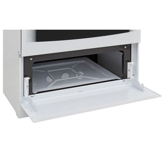 Плита газовая De Luxe 5040.21 ГЭ ЧР, 4 конфорки, 43 л, эл. духовка, белый