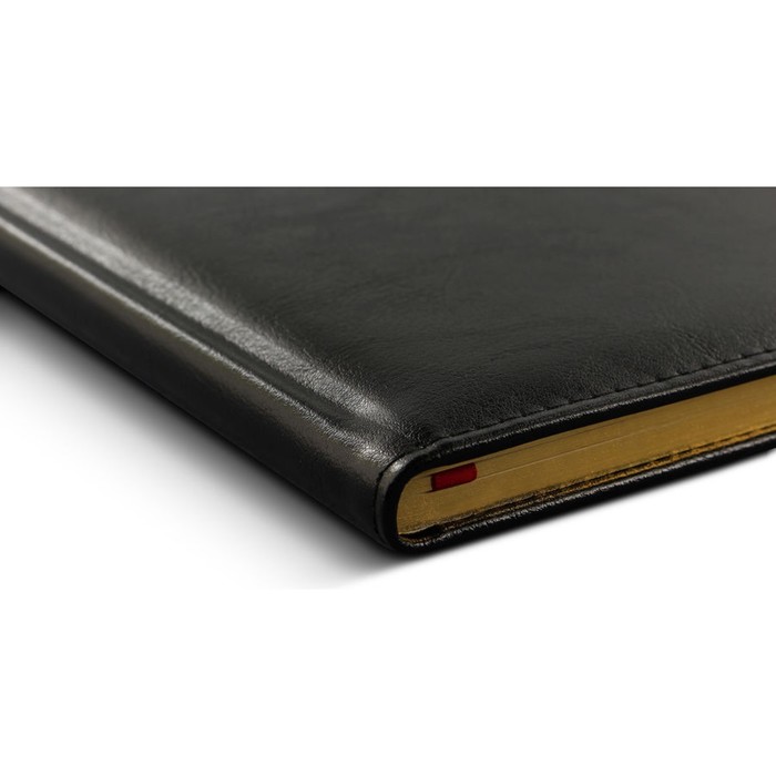 Еженедельник датированный 2017г А6 Letts GLOBAL DELUXE натуральная кожа, белый блок, золотой срез, черный