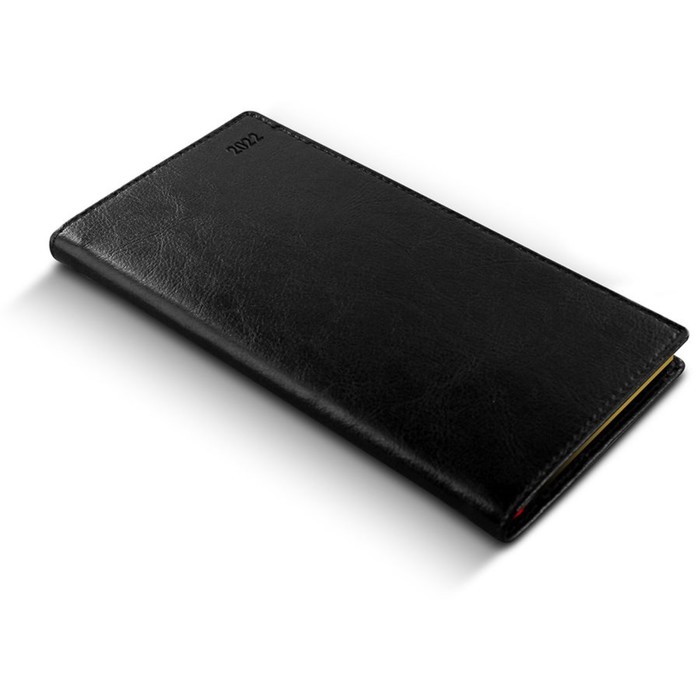 Еженедельник датированный 2017г А6 Letts GLOBAL DELUXE натуральная кожа, белый блок, золотой срез, черный