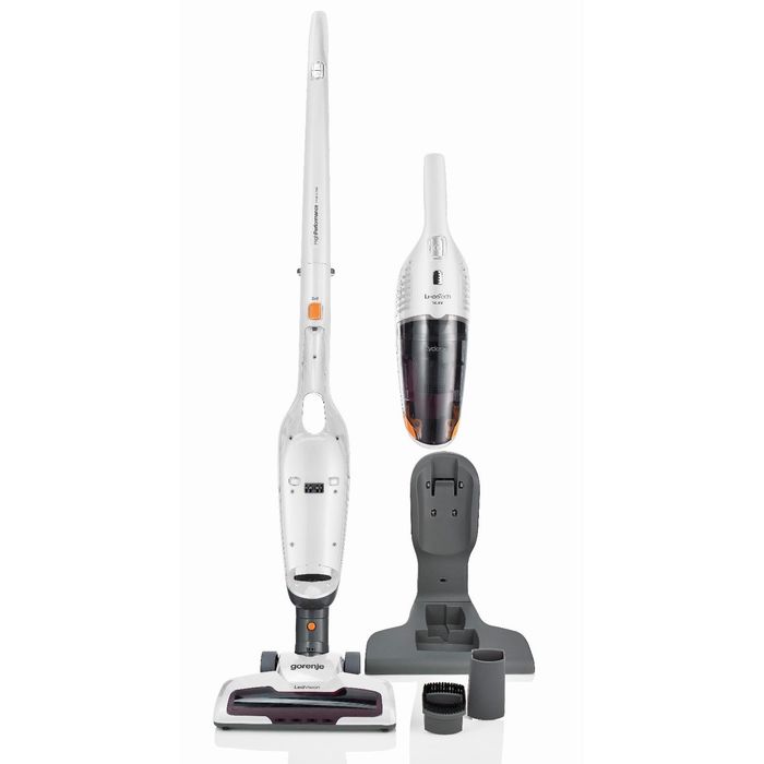 Пылесос Gorenje SVC144FW, 95 Вт, 0.6 л, вертикальный + ручной, белый