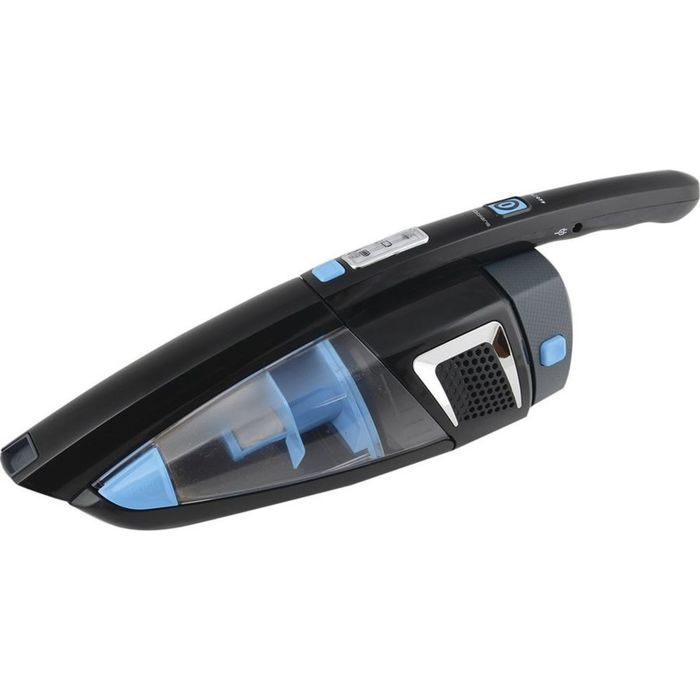 Пылесос Polaris PVCS 0418, 125 Вт, 0.5 л, вертикальный + ручной, черный/голубой