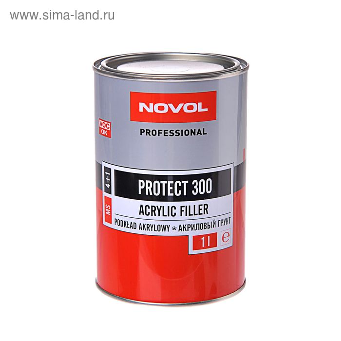 фото Грунт акриловый novol protect 300 4+1 ms, серый, 1 л 37011