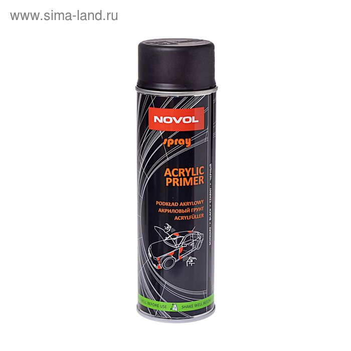 фото Грунт акриловый novol spray acrylic primer, чёрный, 500 мл 34412
