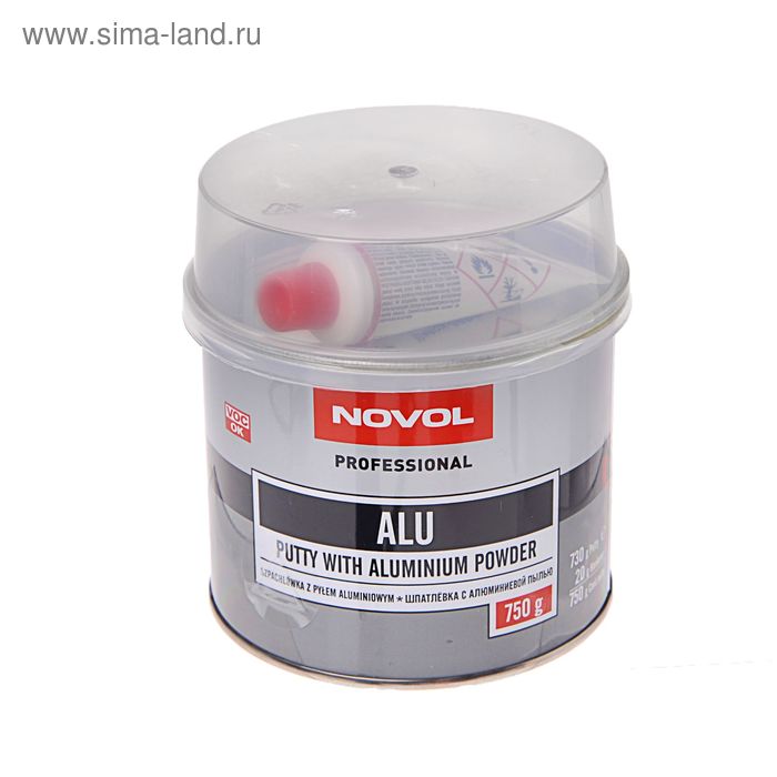 

Шпатлёвка алюминиевая Novol ALU 750 г + отвердитель 1162