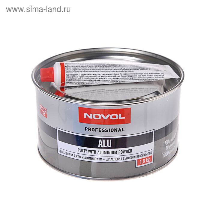 

Шпатлёвка алюминиевая Novol ALU 1,8 кг + отвердитель 1165