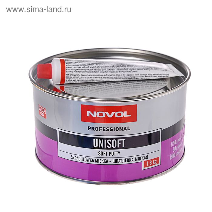 

Шпатлёвка Novol UNISOFT 1,8 кг + отвердитель 1155