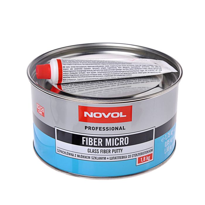 Шпатлёвка со стекловолокном Novol fiber micro 1,8 кг