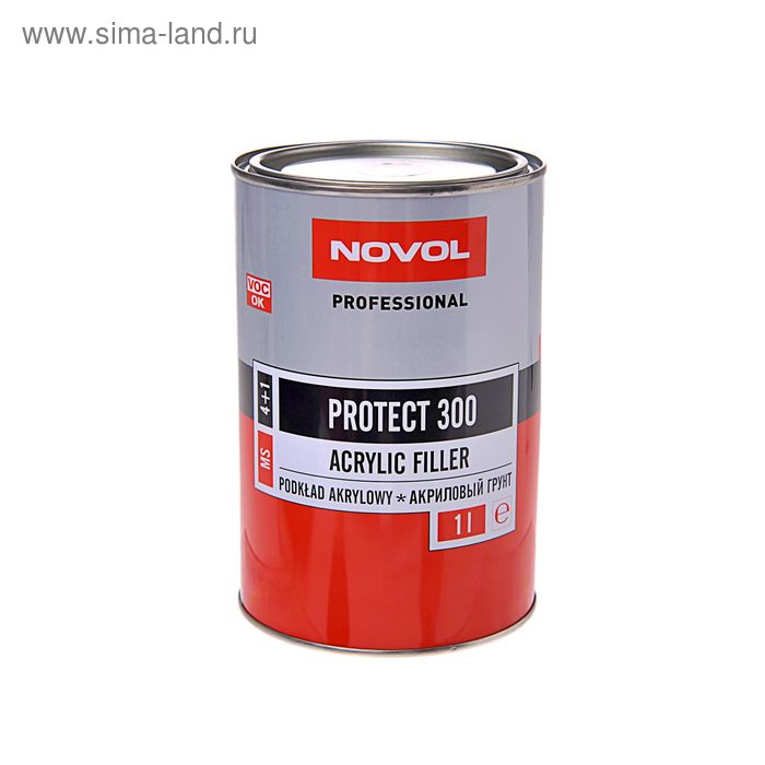 

Грунт акриловый Novol PROTECT 300 4+1 MS, красный, 1 л 37051