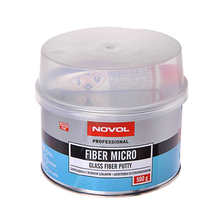 Шпатлёвка со стекловолокном Novol fiber micro 0,5 кг