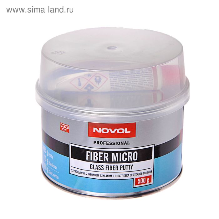 

Шпатлёвка со стекловолокном Novol FIBER MICRO 500 г + отвердитель 1231