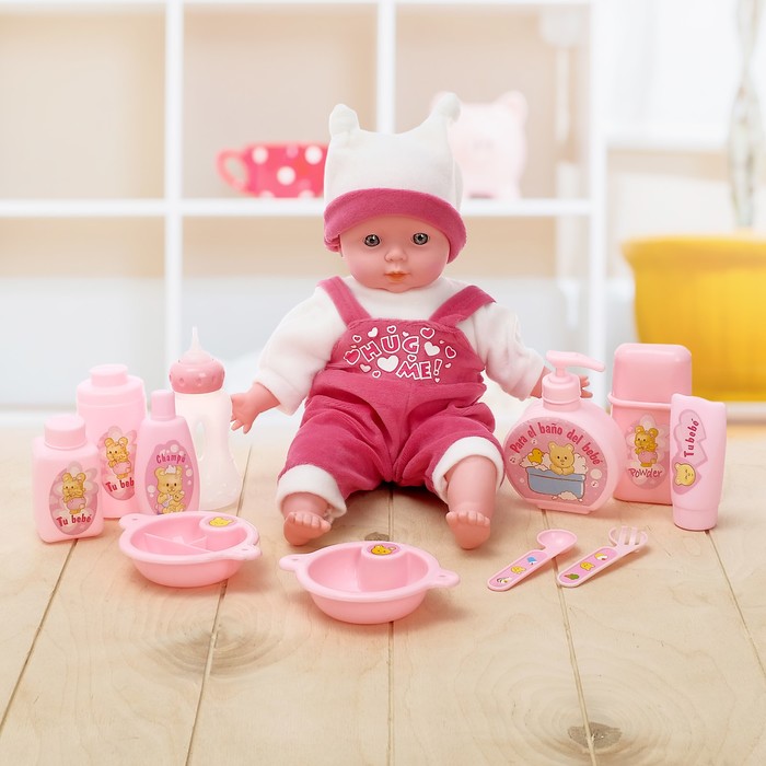 Пупс "Антошка", со звуком, с сумкой, с аксессуарами