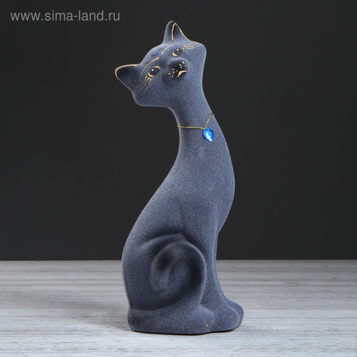 

Копилка "Кот Маркиз", покрытие флок, серая, 30 см