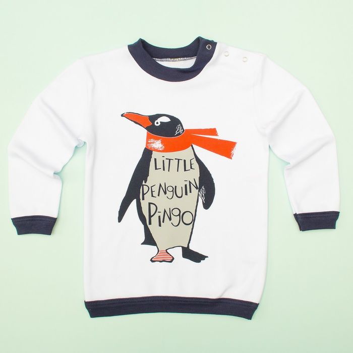 Джемпер для мальчика "Пингвин", рост 62 см (20), цвет белый