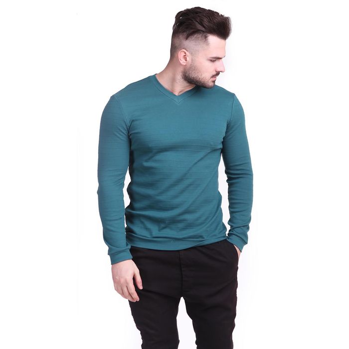 Джемпер мужской, цвет тёмно-зелёный, рост 182-188 см, размер 44