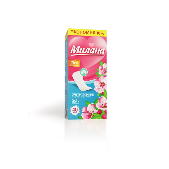 цена Прокладки ежедневные «Милана» Ultra Deo Soft Цветы, 40 шт.