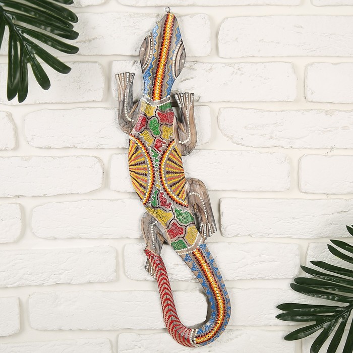 Сувенир дерево "Геккон разноцветный" 50 см