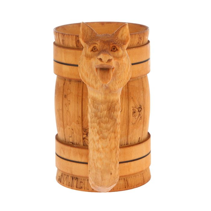 Кружка резная 0,5 собака в светлом