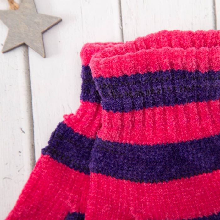 Перчатки молодёжные "Велюр", размер 16 (р-р произв. 8), цвет розовый 58971