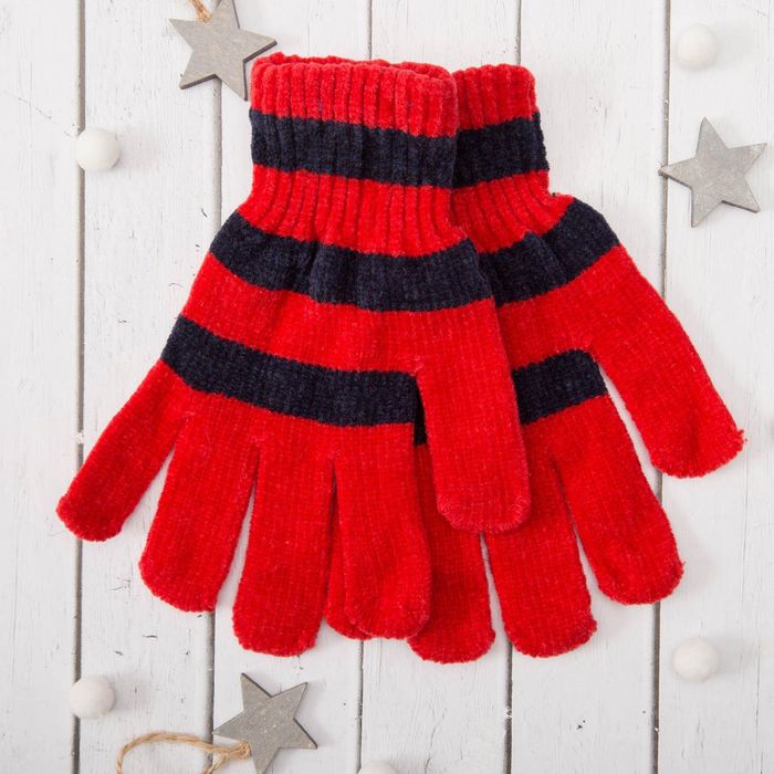 Перчатки молодёжные "Велюр", размер 16 (р-р произв. 8), цвет красный (ВИД 1) 58971