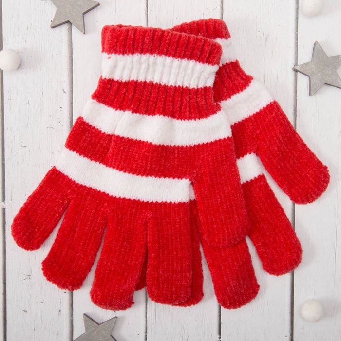 Перчатки молодёжные "Велюр", размер 16 (р-р произв. 8), цвет красный (ВИД 2) 58971