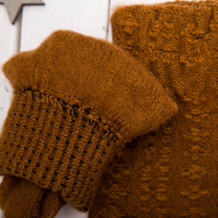 Перчатки молодёжные "Каприз", размер 20 (р-р произв. 10), цвет коричневый 65580