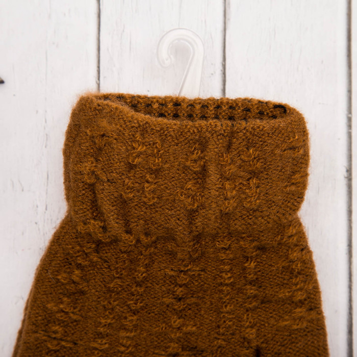 Перчатки молодёжные "Каприз", размер 20 (р-р произв. 10), цвет коричневый 65580