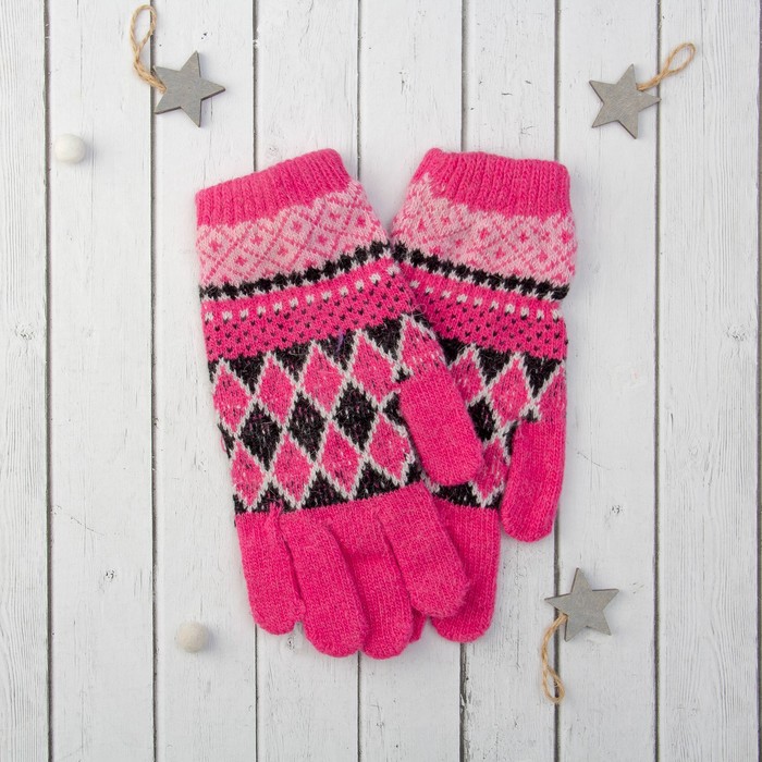 Перчатки молодёжные "Лилия", размер 20 (р-р произв. 10), цвет розовый 65526
