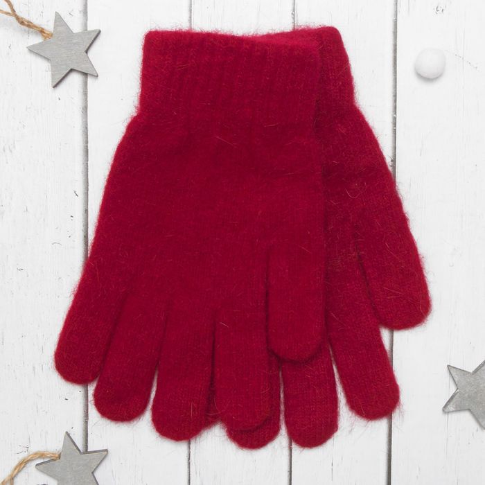 Перчатки молодёжные "Однотонные", размер 20 (р-р произв. 10), цвет красный 65486