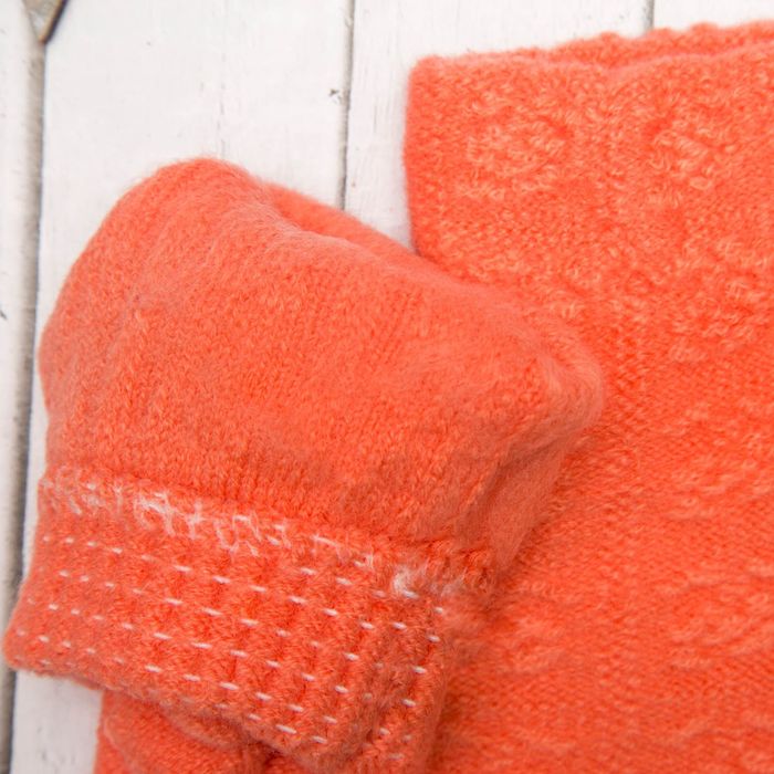 Перчатки молодёжные "Розочка", размер 20 (р-р произв. 10), цвет оранжевый, аппликация МИКС 65576