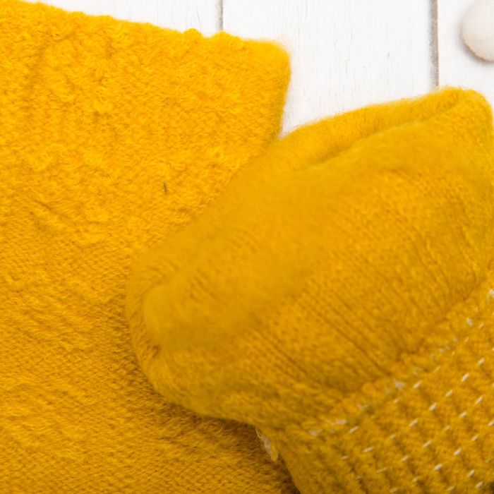 Перчатки молодёжные "Розочка", размер 20 (р-р произв. 10), цвет жёлтый, аппликация МИКС 65576