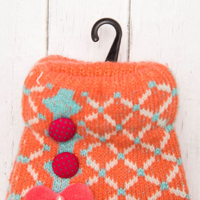 Перчатки молодёжные "Сеточка", размер 20 (р-р произв. 10), цвет оранжевый 65574