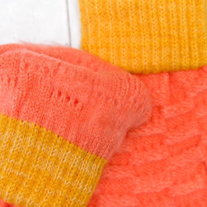 Перчатки молодёжные "Шашки", размер 18 (р-р произв. 9), цвет оранжевый 65577