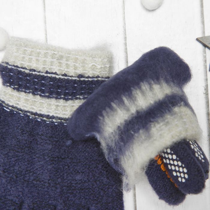 Перчатки с шерстью детские Collorista "Баскетбольный мяч", размер 16 (р-р произв. 8), цвет синий