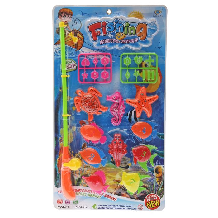 Рыбалка магнитная "Учимся считать", удочка, 10 рыбок