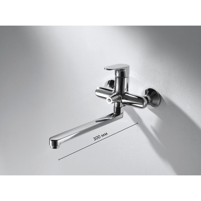 Смеситель для ванны и душа BRAVAT ALFA F6120178CP-01L, с длинным изливом