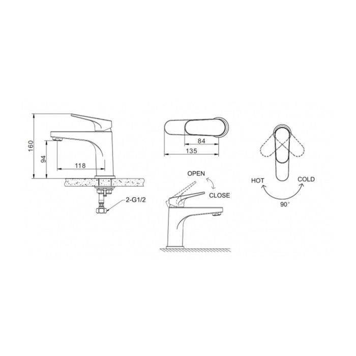 Смеситель для раковины BRAVAT ELER F1191238CP-RUS