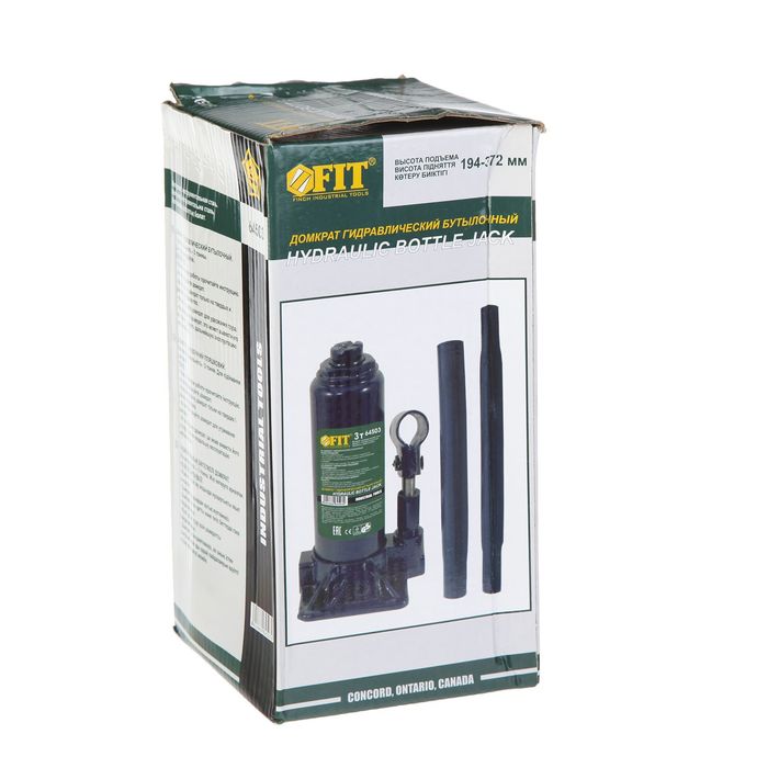 Домкрат гидравлический FIT бутылочный, 3 т