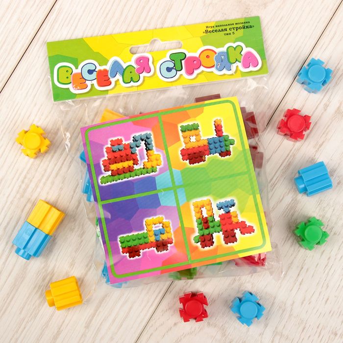 Напольная мозаика «Весёлая стройка», 50 деталей