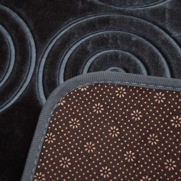 Набор ковриков для ванной и туалета "Завитки" 2 шт, цвет серый