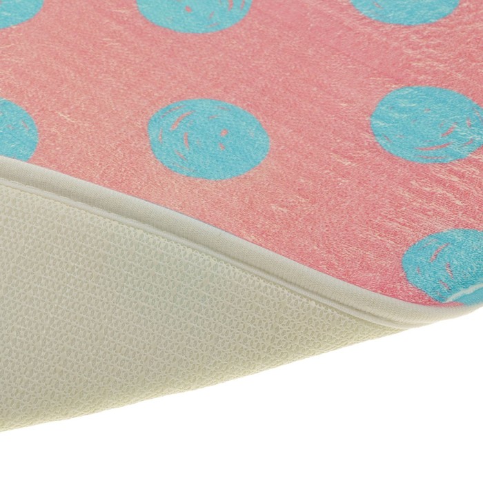 Набор ковриков для ванной и туалета "Шарики" 3 шт, цвет розовый