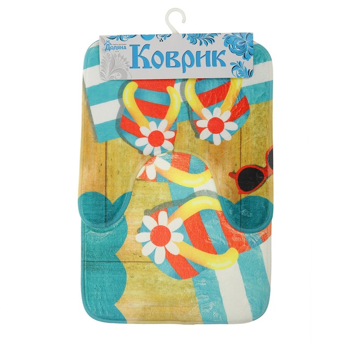 Набор ковриков для ванной и туалета "Пляжный отдых" 2 шт